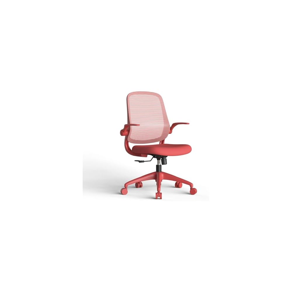 Green Ergonomic Office Chair 500lb Heavy Duty, Mesh Desk Chair for Home Office, Mid Back Computer Chair with Flip-up Arms, High Density Molded Foam Seat with Adjustable Height, Fireproof (Green)
