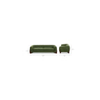 Jennifer Taylor Home Alpine 90.5" Modern Scandinavian Minimalist Round Arm Living Room Sofa Couch in Moss Green Fleeced Teddy
