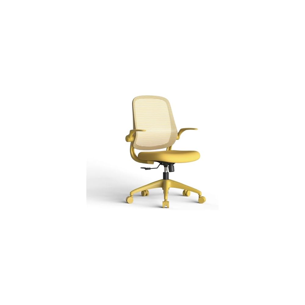 Green Ergonomic Office Chair 500lb Heavy Duty, Mesh Desk Chair for Home Office, Mid Back Computer Chair with Flip-up Arms, High Density Molded Foam Seat with Adjustable Height, Fireproof (Green)