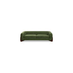 Jennifer Taylor Home Alpine 90.5" Modern Scandinavian Minimalist Round Arm Living Room Sofa Couch in Moss Green Fleeced Teddy