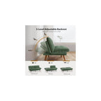 Pipishell 75" Convertible Futon Sofa Bed with Adjustable Armrests, Green