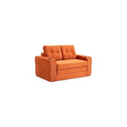 Boneless Loveseat Couch, 2 in 1 Convertible Sofa Bed with Pillows, Foldable Couch for Small Spaces Bedroom, Loveseat Sleeper Sofa Bed with Two Cup Holders for Living Room, Corduroy (Orange)