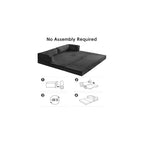 78" 5-in-1 Convertible Sofa Bed, Corduroy Tri-Fold Sleeper Couch, Black