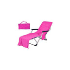 VOCOOL Double Layer Chaise Lounge Pool Chair Cover Beach Towel Fitted Elastic Pocket Won't Slide 85" L x 30" W-Pink