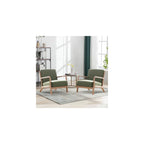 ANJ Mid Century Modern Accent Chairs Set of 2, Comfy Fabric Reading Chair with Solid Wood Frame, Easy Assembly Armchair for Living Room Blackish Green 2