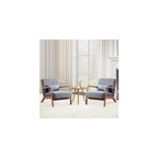 ANJ Mid Century Modern Accent Chairs Set of 2, Comfy Fabric Reading Chair with Solid Wood Frame, Easy Assembly Armchair for Living Room Blackish Green 2