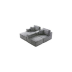 109" L-Shaped Modular Corner Sectional Sofa Corduroy Boneless Cloud Couches with Deep Seat, Modular Compressed Boneless Sofa W/Chaise Lounger for Living Room, No Assembly