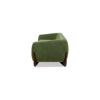 Jennifer Taylor Home Alpine 90.5" Modern Scandinavian Minimalist Round Arm Living Room Sofa Couch in Moss Green Fleeced Teddy