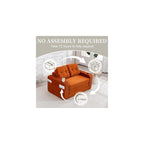 Boneless Loveseat Couch, 2 in 1 Convertible Sofa Bed with Pillows, Foldable Couch for Small Spaces Bedroom, Loveseat Sleeper Sofa Bed with Two Cup Holders for Living Room, Corduroy (Orange)