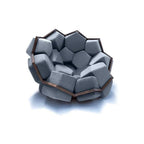 Artistic Quartz Armrest Leisure Chair – Modern Fabric Single Sofa for Home and Hotel Gray