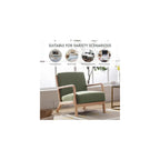 ANJ Mid Century Modern Accent Chairs Set of 2, Comfy Fabric Reading Chair with Solid Wood Frame, Easy Assembly Armchair for Living Room Blackish Green 2