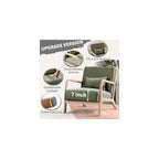 ANJ Mid Century Modern Accent Chairs Set of 2, Comfy Fabric Reading Chair with Solid Wood Frame, Easy Assembly Armchair for Living Room Blackish Green 2