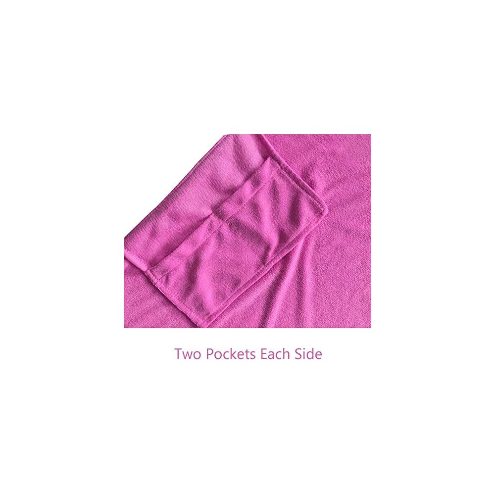 VOCOOL Double Layer Chaise Lounge Pool Chair Cover Beach Towel Fitted Elastic Pocket Won't Slide 85" L x 30" W-Pink
