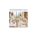 Compact Home Office Chair - Ergonomic Chair with Flip-Up Arms, Beige