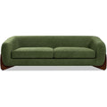 Jennifer Taylor Home Alpine 90.5" Modern Scandinavian Minimalist Round Arm Living Room Sofa Couch in Moss Green Fleeced Teddy