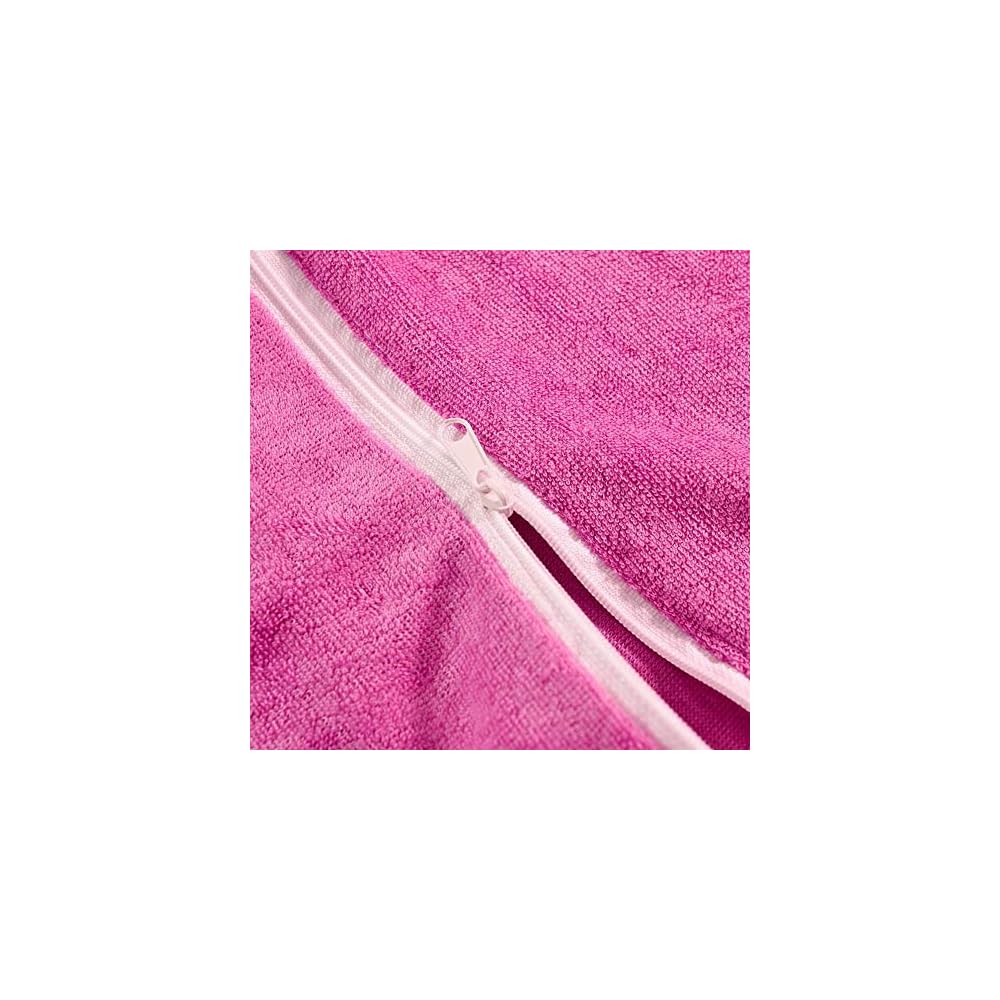 VOCOOL Double Layer Chaise Lounge Pool Chair Cover Beach Towel Fitted Elastic Pocket Won't Slide 85" L x 30" W-Pink