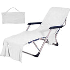 VOCOOL Double Layer Chaise Lounge Pool Chair Cover Beach Towel Fitted Elastic Pocket Won't Slide 85" L x 30" W-Pink