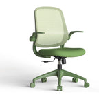 Green Ergonomic Office Chair 500lb Heavy Duty, Mesh Desk Chair for Home Office, Mid Back Computer Chair with Flip-up Arms, High Density Molded Foam Seat with Adjustable Height, Fireproof (Green)